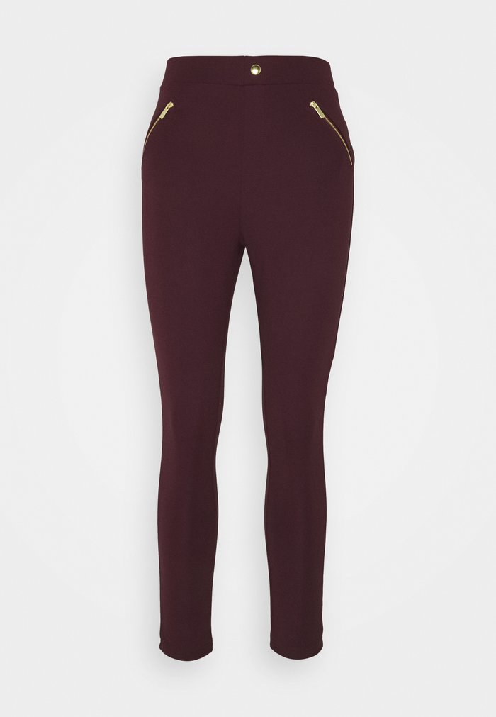 Pantalons Anna Field PUNTO WITH ZIP DETAIL Bordeaux Femme | JXH-0148494